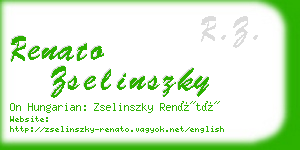 renato zselinszky business card